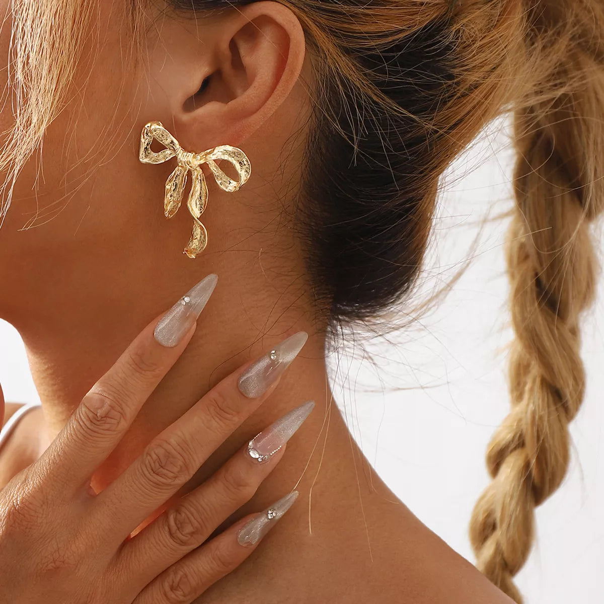 18K Gold-Plated Bow Earrings