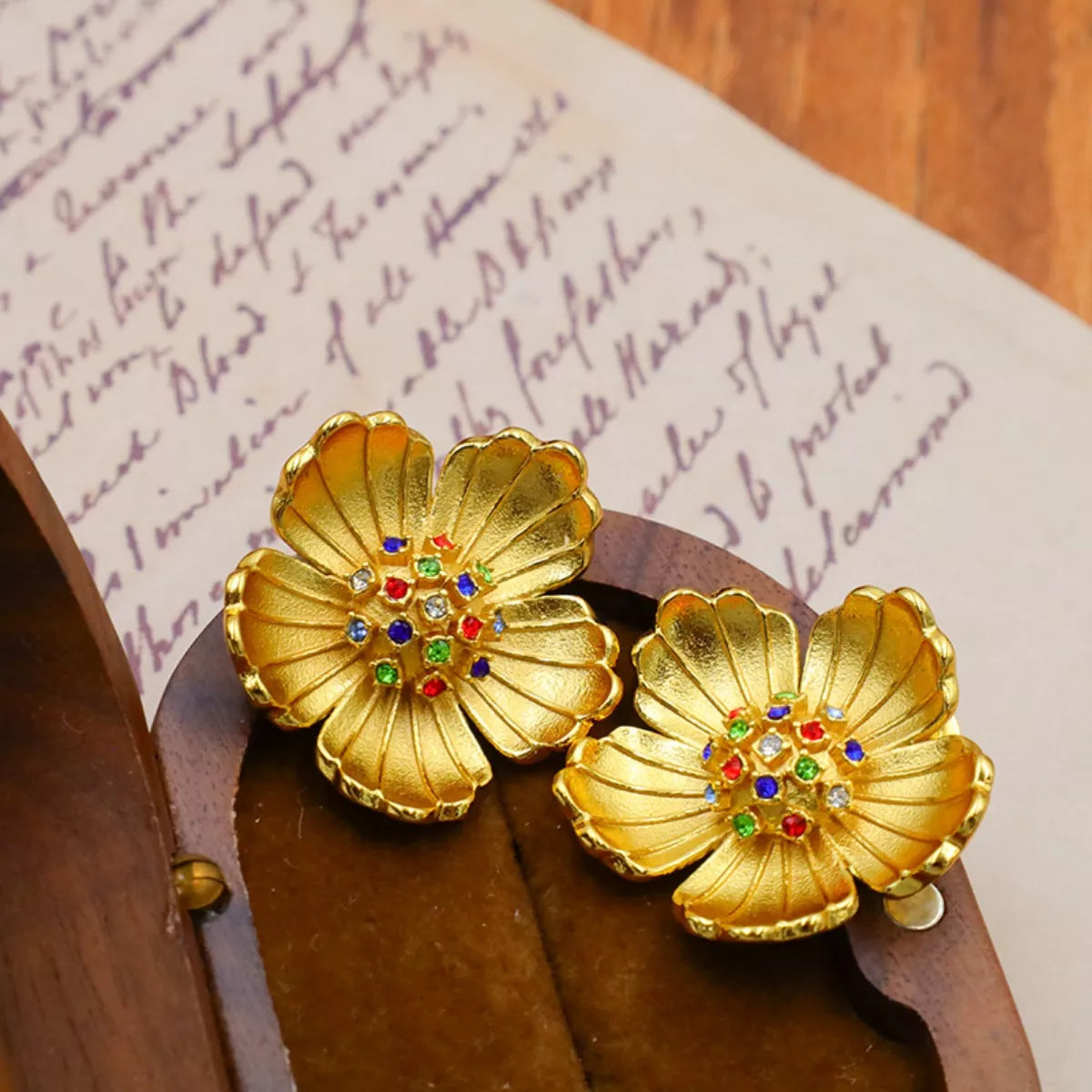 18K Gold-Plated Flower Earrings