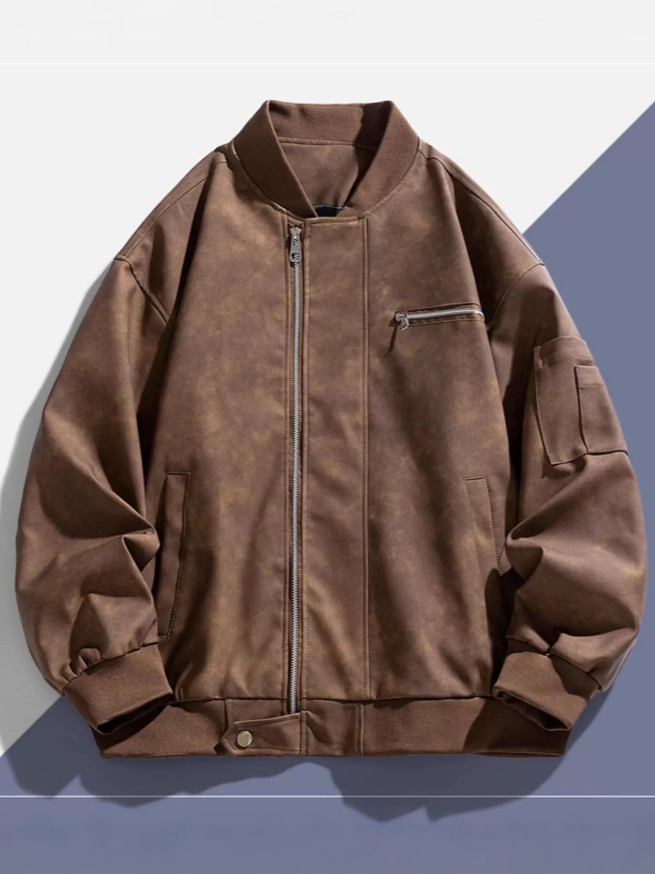 Men's Plus Size Zip Up Bomber Jacket