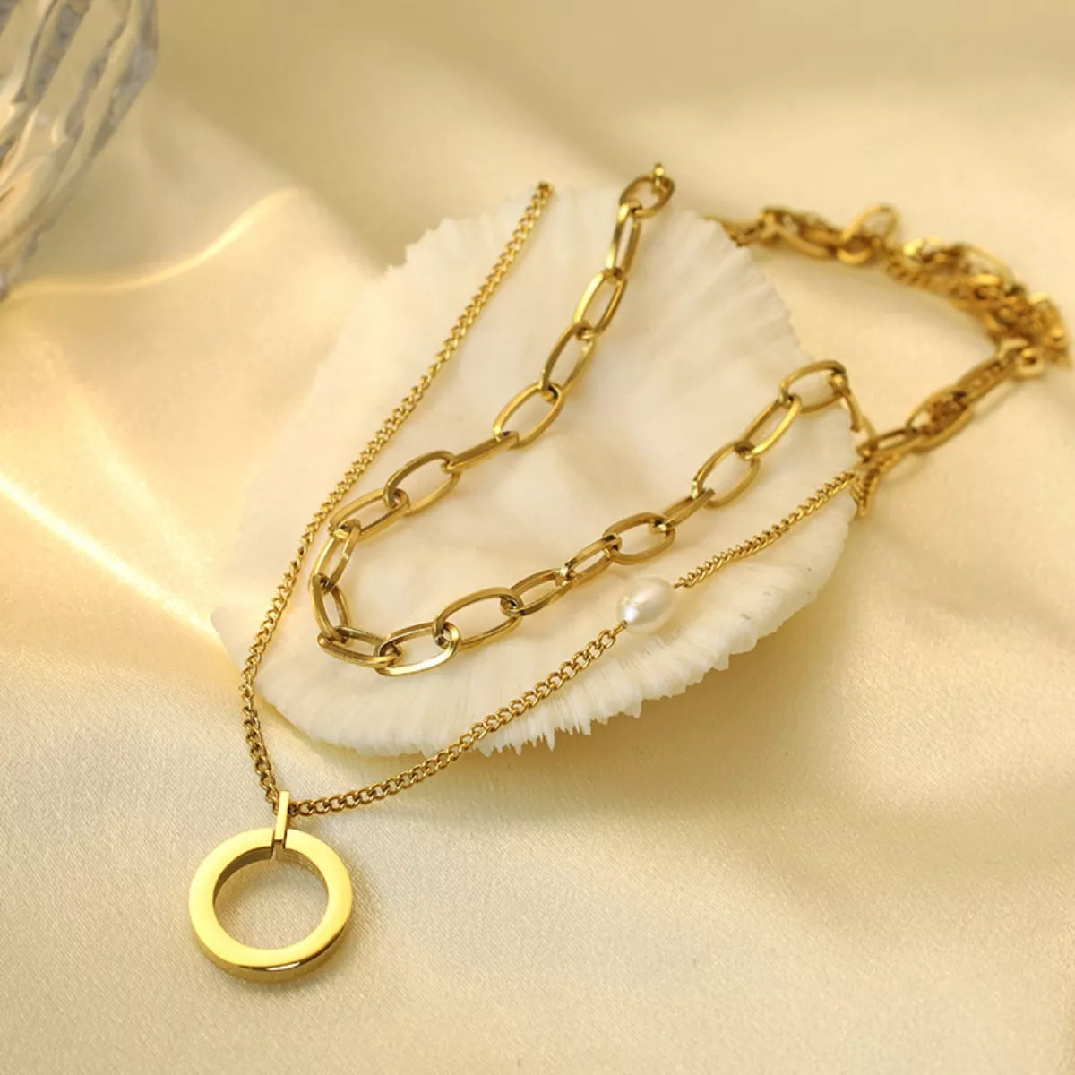 18K Gold-Plated Double Layered Necklace
