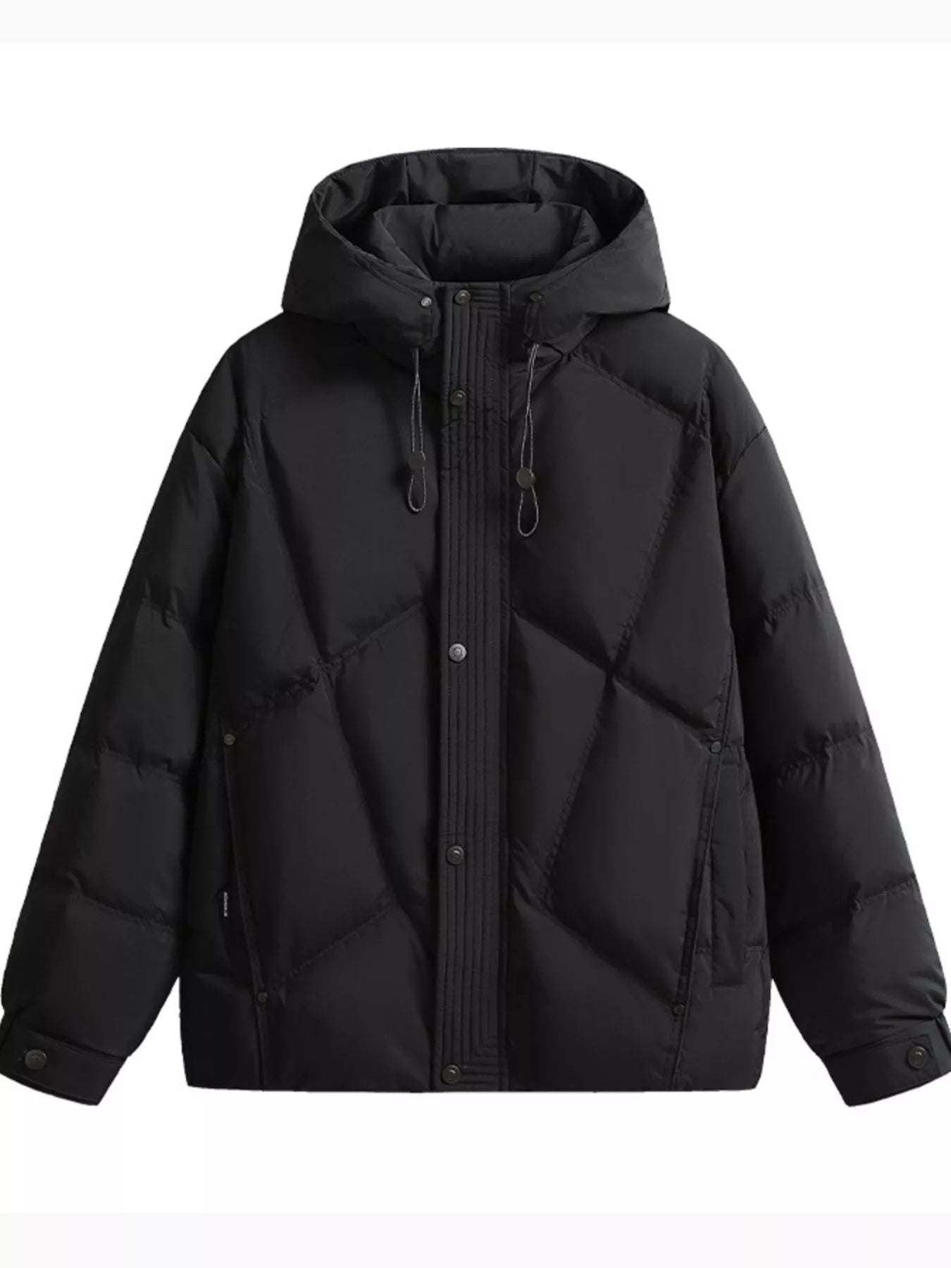 Men's Plus Size Diamond Quilted Hooded Puffer Jacket