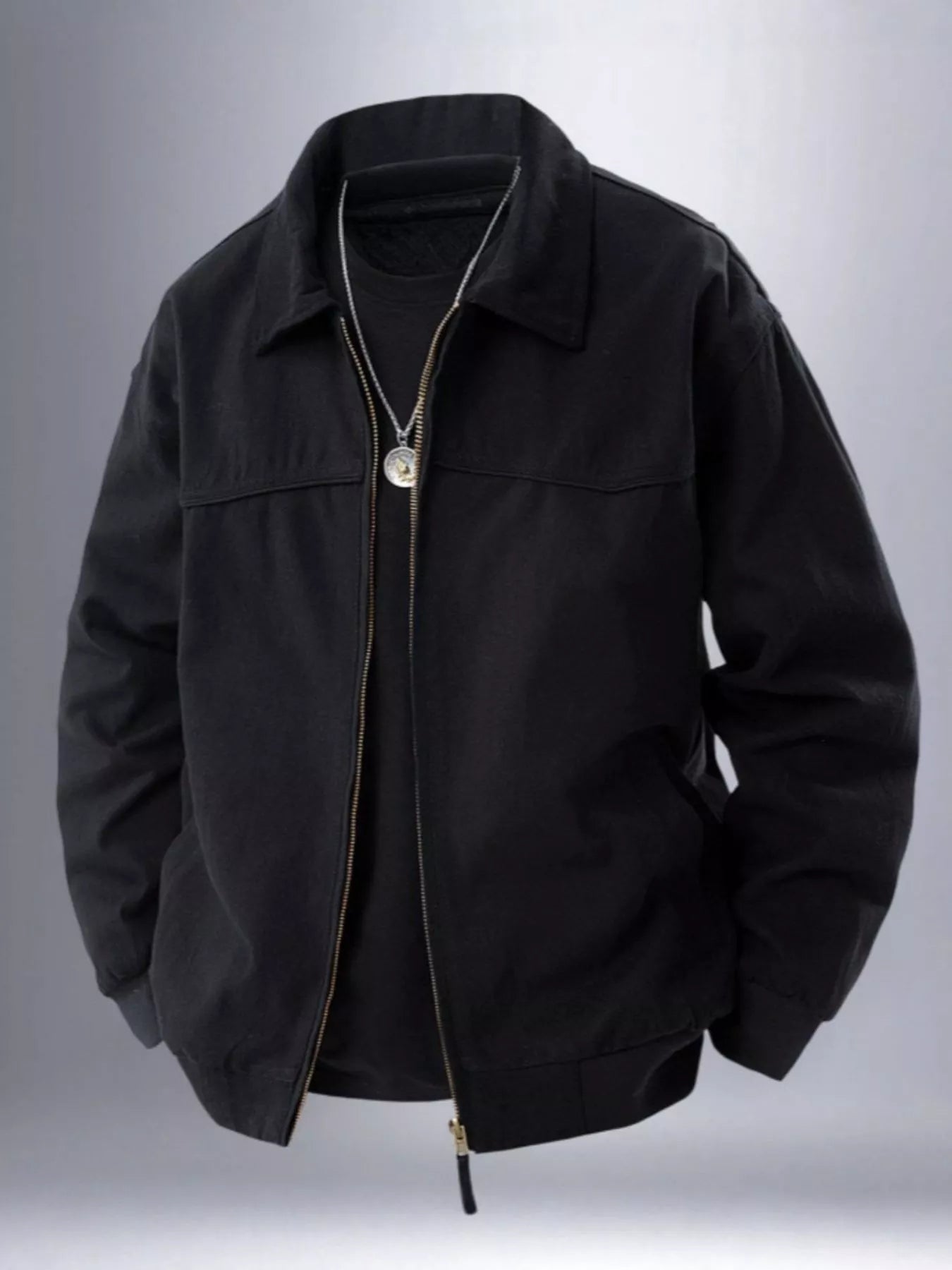Men's Plus Size Zip Up Long Sleeve Jacket