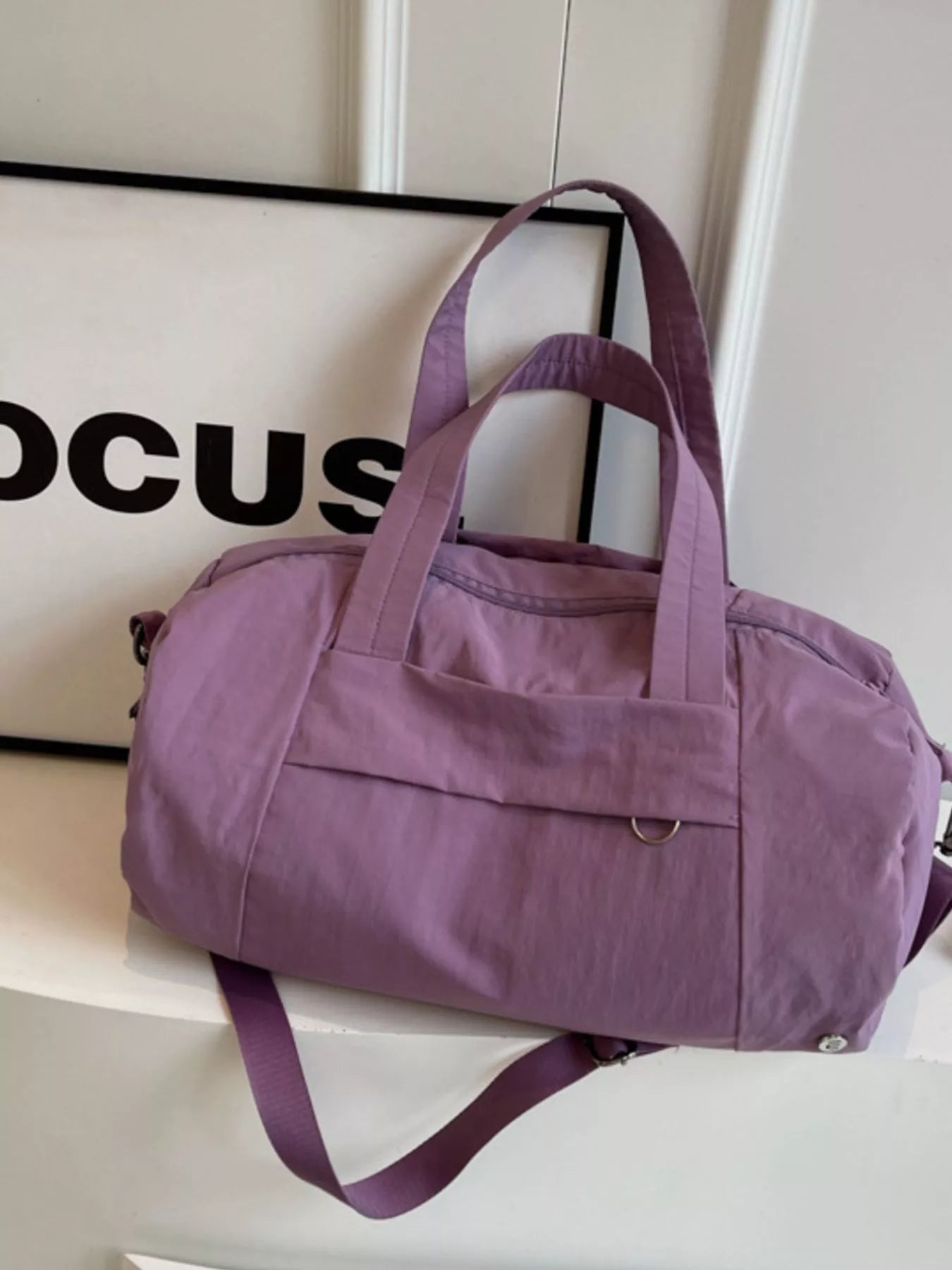 Solid Color Lightweight Travel Duffel Bag