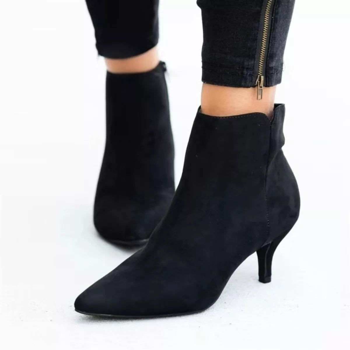 Point Toe Kitten Heels Boots