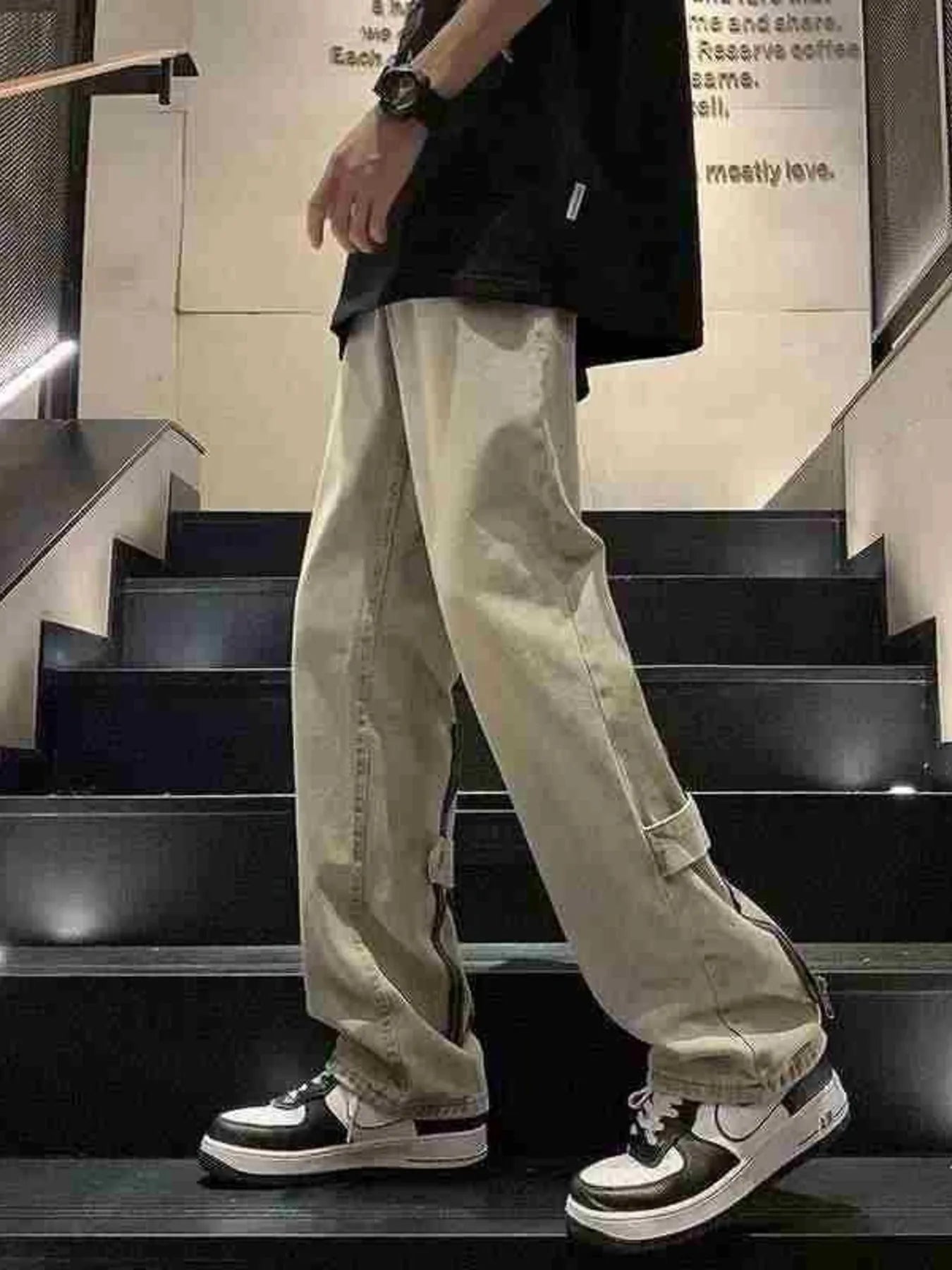 Men's Full Size Wash Wide Leg Jeans Plus Size